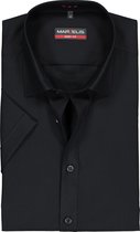 MARVELIS body fit overhemd - korte mouwen - zwart - Strijkvriendelijk - Boordmaat: 42