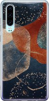 Huawei P30 hoesje - Abstract Terracotta - Siliconen - Soft Case Telefoonhoesje - Print - Multi
