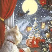 IHR DOG IS WAITING FOR CHRISTMAS papieren servetten