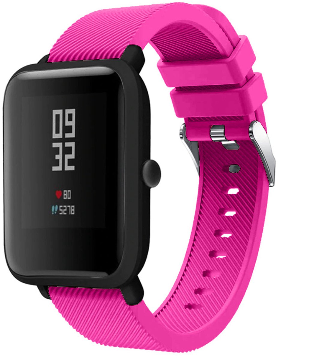 Siliconen band – geschikt voor Xiaomi Amazfit Bip (42mm) – knalroze
