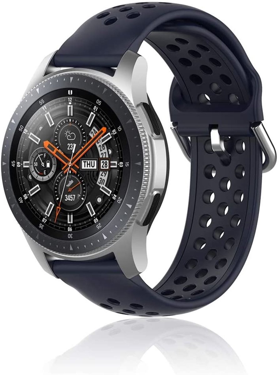 Samsung Galaxy Watch siliconen bandje met gaatjes - donkerblauw - 45mm / 46mm