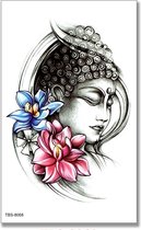 Tattoo kleurrijke Boeddha - plaktattoo - tijdelijke tattoo - 12 cm x 9 cm (L x B)