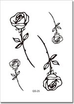 Hand tattoo falling roses - plaktattoo - tijdelijke tattoo - 11 cm x 8 cm (L x B)
