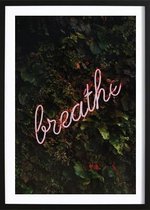 Breathe (70x100cm) - Wallified - Tekst - Zwart Wit - Poster - Wall-Art - Woondecoratie - Kunst - Posters