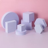 8 in 1 verschillende maten geometrische kubus effen kleuren fotografie foto achtergrond tafel schieten schuim rekwisieten (paars)