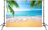 2.1mx 1.5m Coconut Tree Sea View Photography Cloth