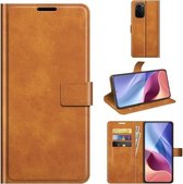 Voor Xiaomi Poco F3 / Redmi K40 / K40 Pro Retro Kalfspatroon Gesp Horizontale Flip Leren Case met Houder & Kaartsleuven & Portemonnee (Geel)