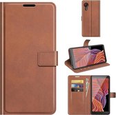 Voor Galaxy Xcover 5 / Xcover 5S Retro Kalfspatroon Gesp Horizontale Flip Leren Case met Houder & Kaartsleuven & Portemonnee (Lichtbruin)