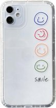 Rechte rand gekleurde tekening smileygezicht patroon TPU beschermhoes voor iPhone 12 (kleurrijk)