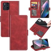 Voor OPPO Find X3 Pro / Find X3 Dual-side magnetische gesp Horizontale flip lederen tas met houder & kaartsleuven & portemonnee (rood)
