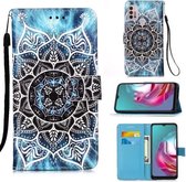 Voor Motorola Moto G30 / G10 / G10 Power Gekleurde tekening Patroon Plain Weave Horizontale flip lederen tas met houder & kaartsleuf & portemonnee & lanyard (onderzeese mandala)