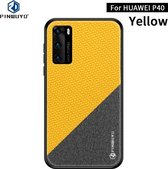 Voor Huawei P40 PINWUYO Rong-serie schokbestendige pc + TPU + chemische vezeldoek beschermhoes (geel)