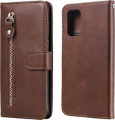 Voor Samsung Galaxy A32 4G Mode Kalf Textuur Rits Horizontale Flip Leren Case met Standaard & Kaartsleuven & Portemonnee (Bruin)