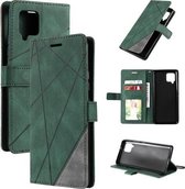 Voor Samsung Galaxy A42 5G Skin Feel Splicing Horizontale Flip lederen tas met houder & kaartsleuven & portemonnee & fotolijst (groen)