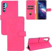 Voor TCL 20 Pro 5G Effen Kleur Huid Voelen Magnetische Gesp Horizontale Flip Kalf Textuur PU Lederen Case met Houder & Kaartsleuven & Portemonnee (Rose Rood)