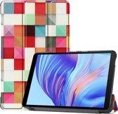 Voor Huawei Honor X7 / MatePad T8 Custer Painted TPU Smart Tablet Leather Case met Tri-Fold Bracket & Pen Slot (Magic Cube)