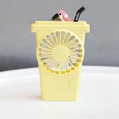6791 Fruit Cup Type Portable Small Fan Three-Speed Wind USB-oplaadventilatoren (geel)