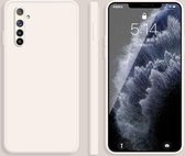 Voor OPPO Realme 6 effen kleur imitatie vloeibare siliconen rechte rand valbestendige volledige dekking beschermhoes (wit)