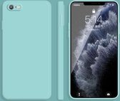Effen kleur imitatie vloeibare siliconen rechte rand valbestendige volledige dekking beschermhoes voor iPhone 6s Plus / 6 Plus (hemelsblauw)