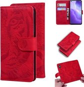 Voor OPPO Reno5 K / Find X3 Lite Tiger Embossing Pattern Horizontale Flip lederen tas met houder & kaartsleuven & portemonnee (rood)