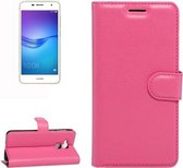 Voor Huawei Enjoy 6s Litchi Texture Horizontale Flip Leren Case met Houder & Kaartsleuven & Portemonnee (Magenta)