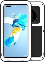 Voor Huawei Mate 40 LIEFDE MEI Metaal schokbestendig waterdicht stofdicht beschermhoes zonder glas (wit)