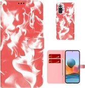 Voor Xiaomi Redmi Note 10 Pro / Note 10 Pro Max Cloud Fog Pattern Horizontal Flip Leather Case met houder & kaartsleuf & portemonnee (rood)