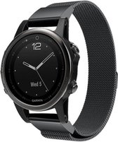 Milanees Smartwatch bandje - Geschikt voor  Garmin Fenix 5s / 6s Milanese band - zwart - Horlogeband / Polsband / Armband
