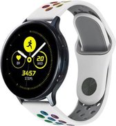 Siliconen Smartwatch bandje - Geschikt voor  Samsung Galaxy Watch sport band 42mm - wit kleurrijk - Horlogeband / Polsband / Armband
