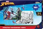 Marvel Kleurpuzzel Spider-man Jongens Blauw 100 Stukjes