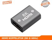 GR4IT HDMI koppelstuk 8K - HDMI versie 2.1 - 8K 60Hz - 4K 120Hz - Grijs