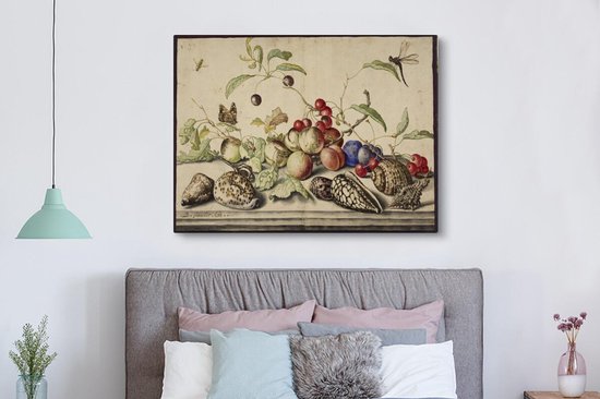 Nature morte - Peinture de Balthasar van der Ast 160x120 cm - Tirage photo sur Toile (Décoration murale salon / chambre) XXL / Groot format!