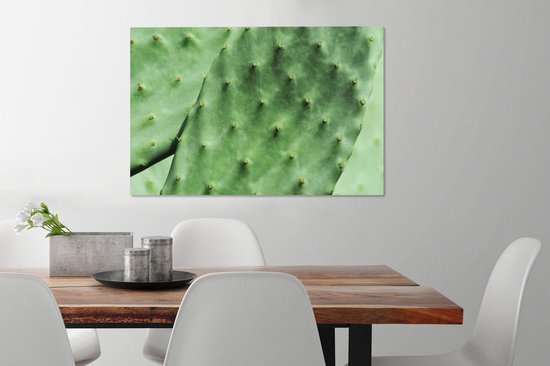 Tableau sur toile Cactus de Barbarie feuille vert menthe - 90x60 cm - Décoration murale