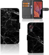Telefoonhoesje Samsung Galaxy Xcover 5 | Xcover 5 Enterprise Edition Wallet Book Case Vaderdag Cadeau Marmer Zwart