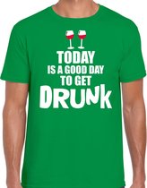 Groen fun t-shirt good day to get drunk  - heren - St Patricks day / festival shirt / outfit / kleding M