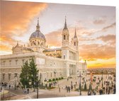 De katholieke kathedraal van Almudena in Madrid - Foto op Plexiglas - 90 x 60 cm