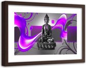 Foto in frame ,Boeddha in paarse golf , 120x80cm , Multikleur , Premium print