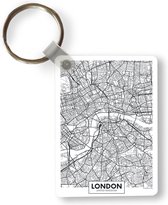 Sleutelhanger - Kaart - Londen - Zwart - Wit - Uitdeelcadeautjes - Plastic