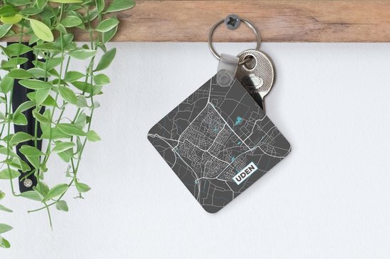 Porte-clés - Carte - Uden - Grijs - Blauw - Plastique