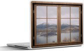 Laptop sticker - 15.6 inch - Doorkijk - Ramen - Landschap - 36x27,5cm - Laptopstickers - Laptop skin - Cover