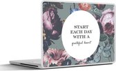 Sticker pour ordinateur portable - 15,6 pouces - Proverbes - Fleurs - Roses