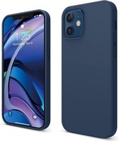 Solid hoesje Soft Touch Liquid Silicone Flexible TPU Rubber - Geschikt voor: iPhone 12 Pro Max - Oxford Blauw