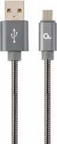 Premium micro-USB laad- & datakabel 'metaal', 1 m, metallic-grijs