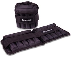 StreetGains® Verstelbare Enkelgewichten 10KG PRO – 2 x 5KG Gewichtsmanchetten – Aanpasbaar Gewicht – Inclusief Uitneembare Staalgewichten – Heavy-Duty Nylon – Voor Calisthenics & Fitness