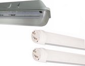Dubbele Waterdichte LED Batten Kit voor T8 120cm IP65 Buizen (2 x 120cm T8 36W LED Neon Buizen inbegrepen) - Koel wit licht