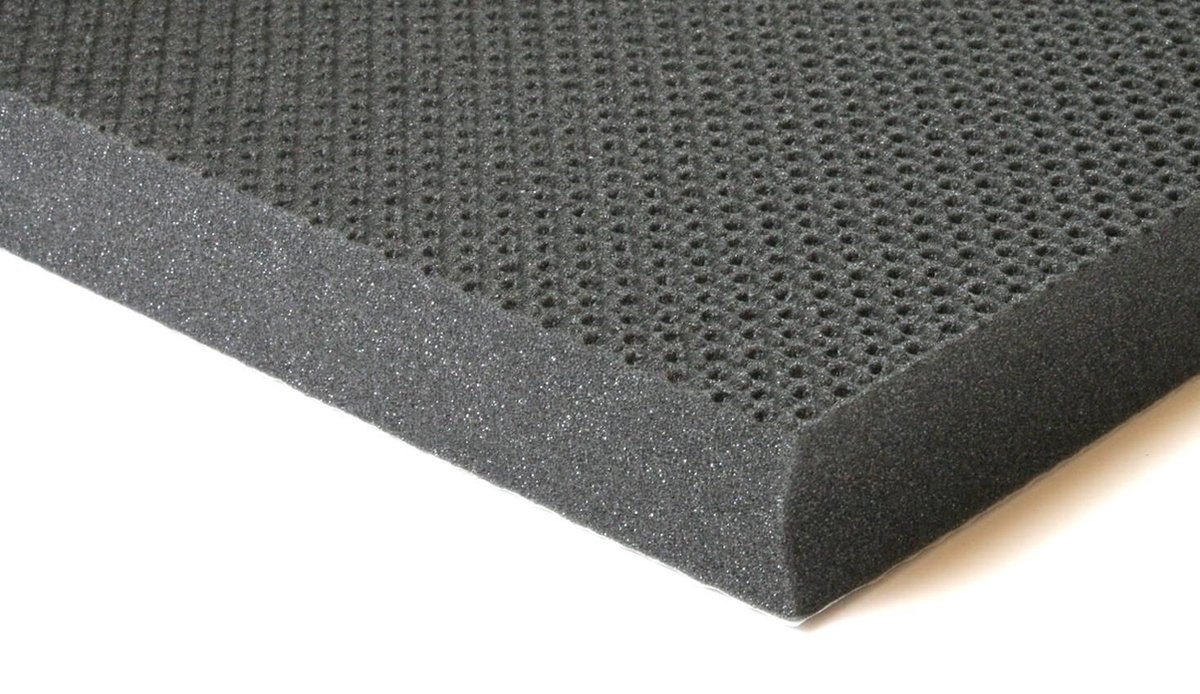 Schuimstof/schuim/polyurethaanschuim, 100 x 200 h. 2 cm, wit, vormvast