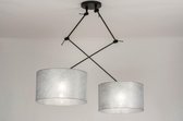 Lumidora Hanglamp 30803 - 2 Lichts - E27 - Zwart - Zilvergrijs - Metaal