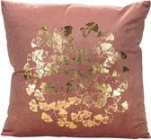 Sierkussen - Kussen - Gingoleaf Roze - 45x45xh12cm - Fluweel