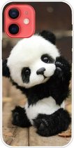 Schokbestendig geverfd transparant TPU-beschermhoesje voor iPhone 12 mini (zeg hallo panda)