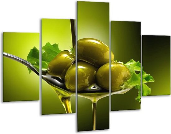 Peinture sur verre Olives | Vert | 100x70cm 5Liège | Tirage photo sur verre |  F006014